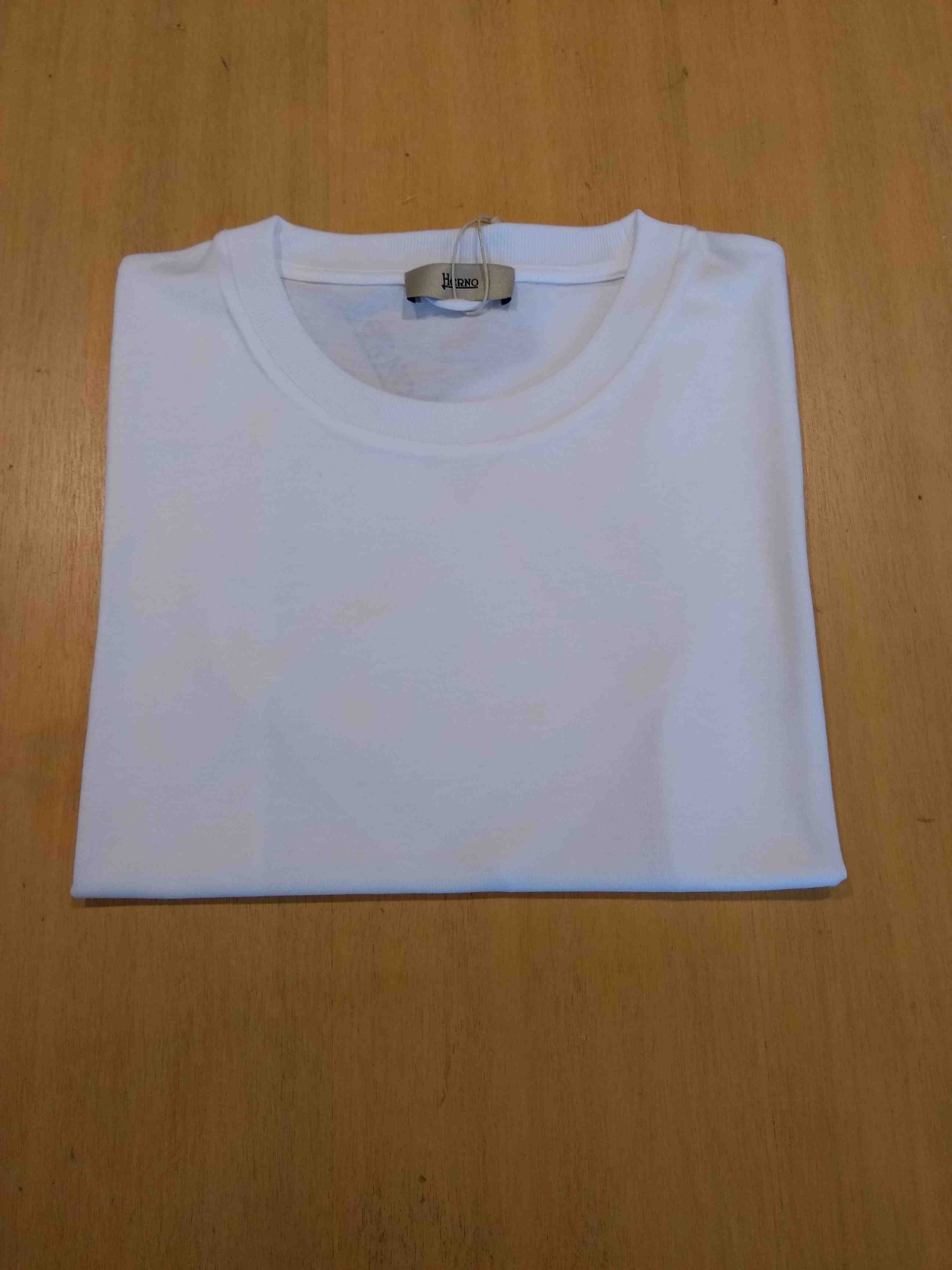 Herno Women's White T-Shirt Con Bordi Continui Cotton Tshirt