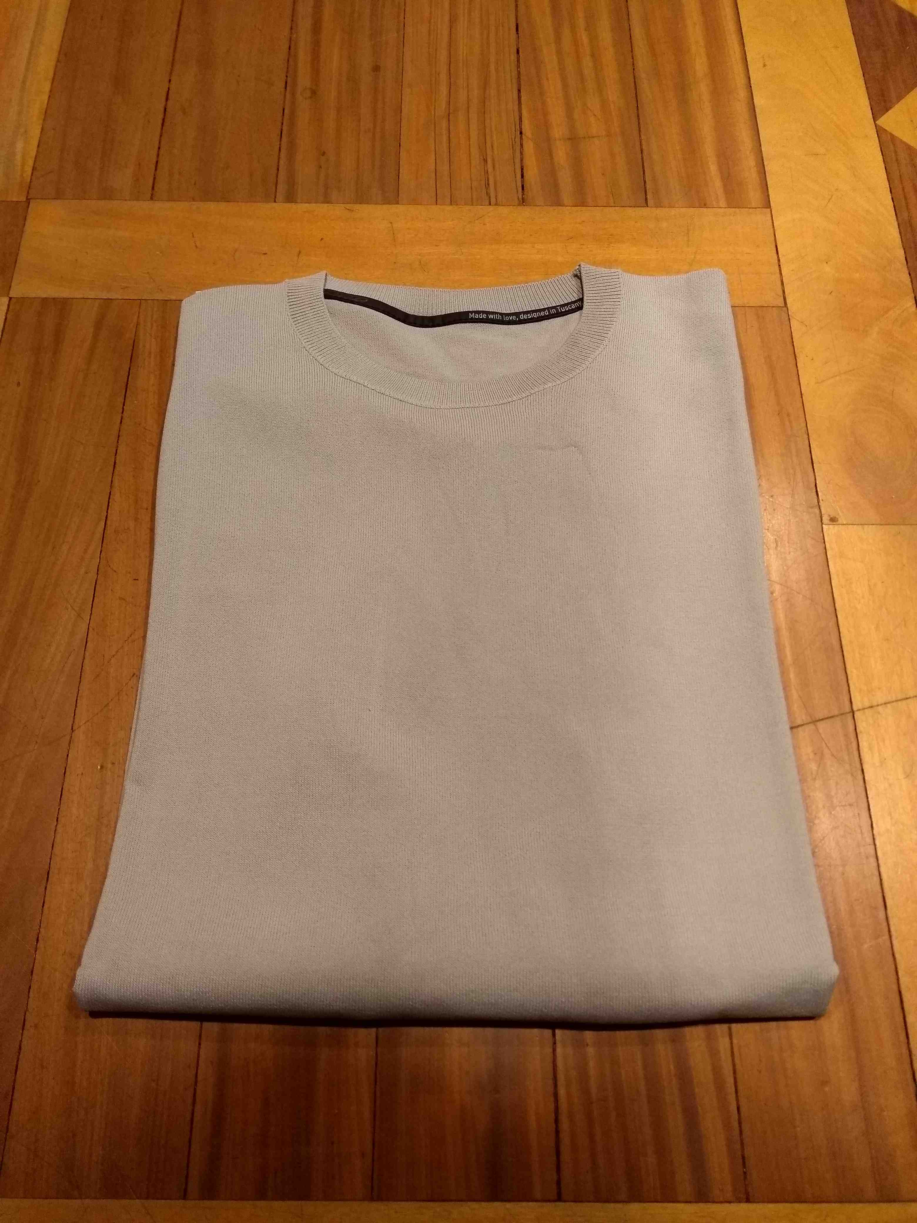 Rrd Men's Grey Maxell Round Knit Viscose Sweater