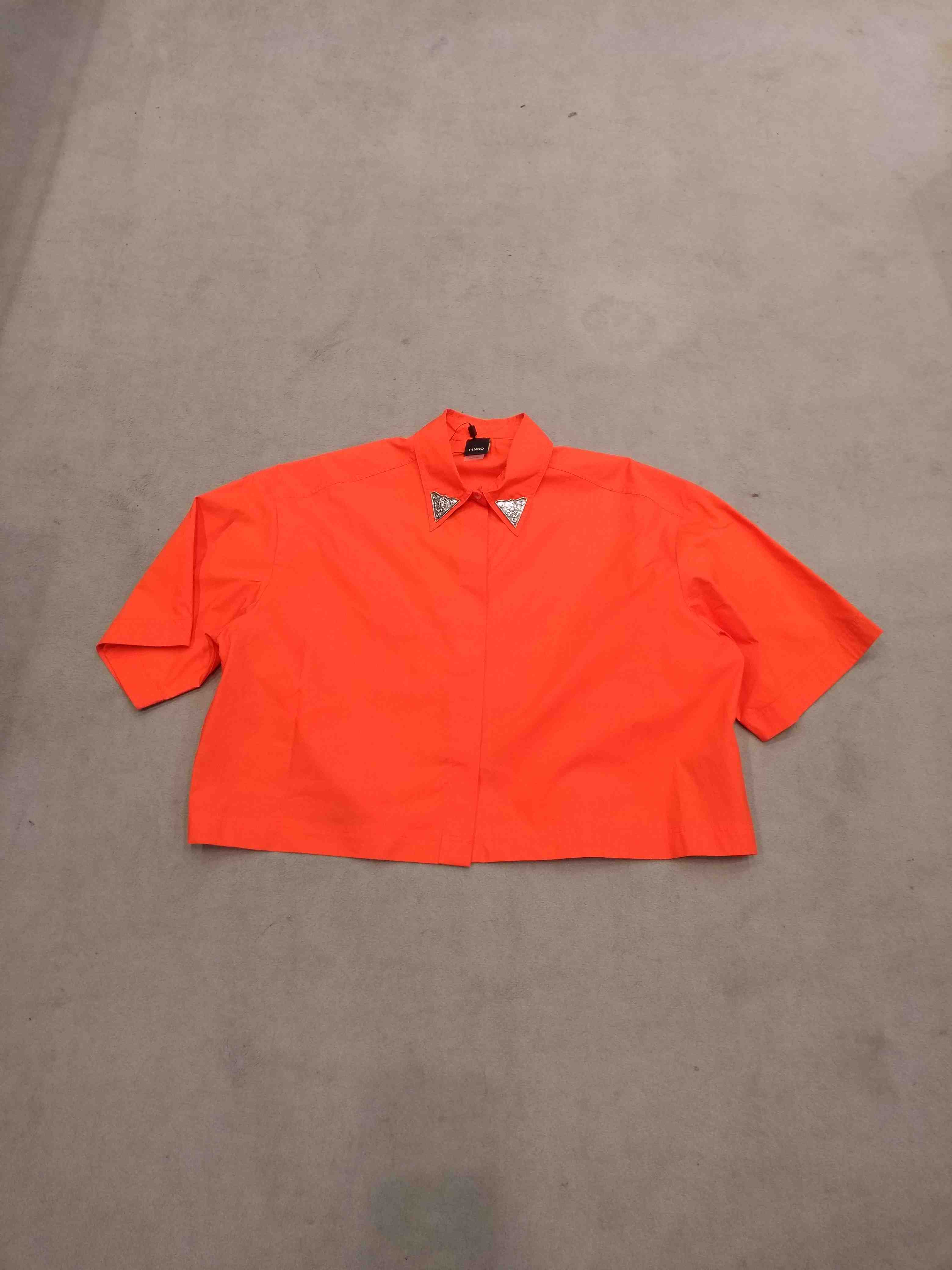 Pinko Women's Yellow & Orange Pescara Camicia Popeline Cotton Shirt