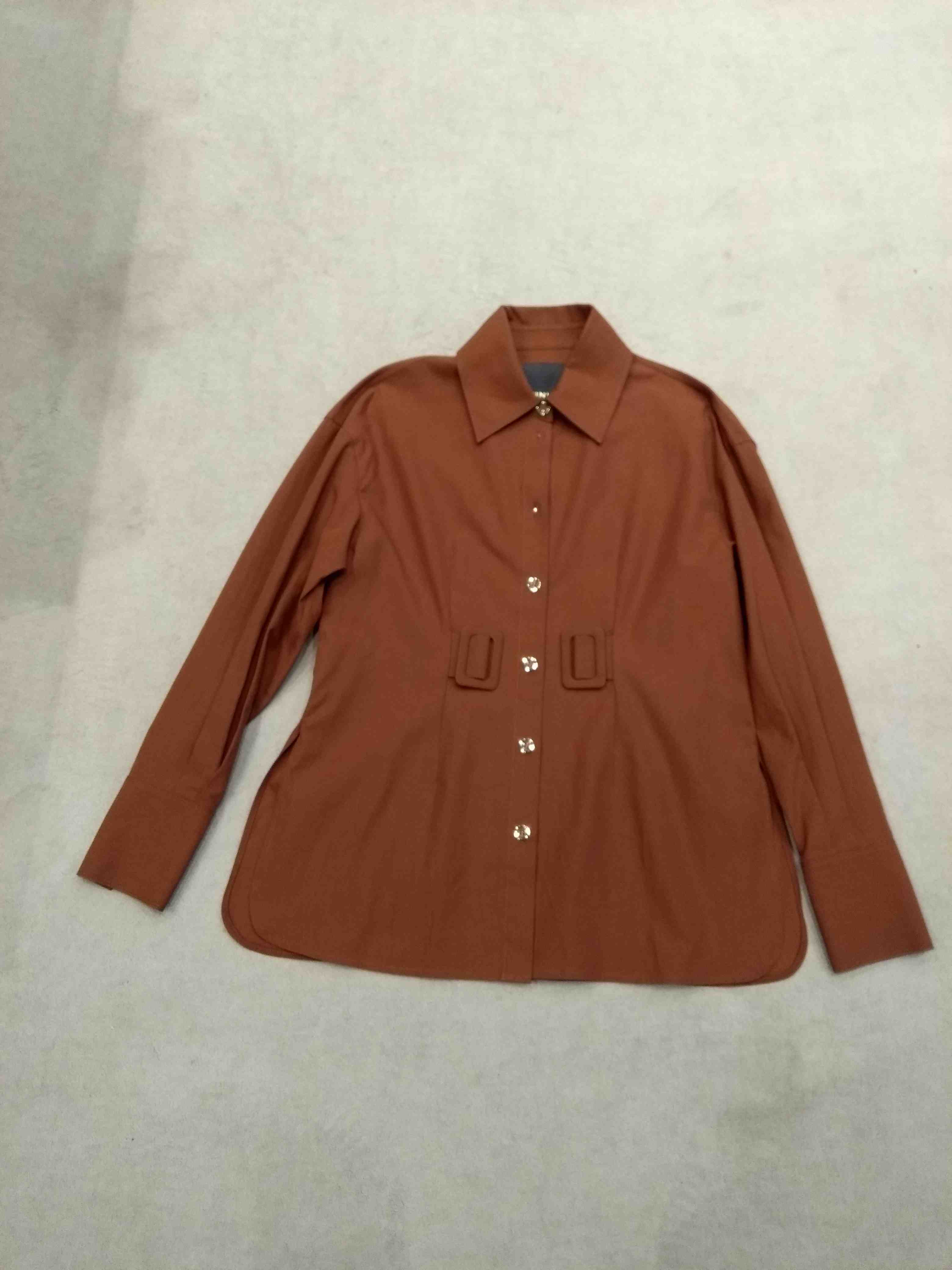 Pinko Women's Brown Cheryl Overshirt Cotone Fluido Cotton Shirt